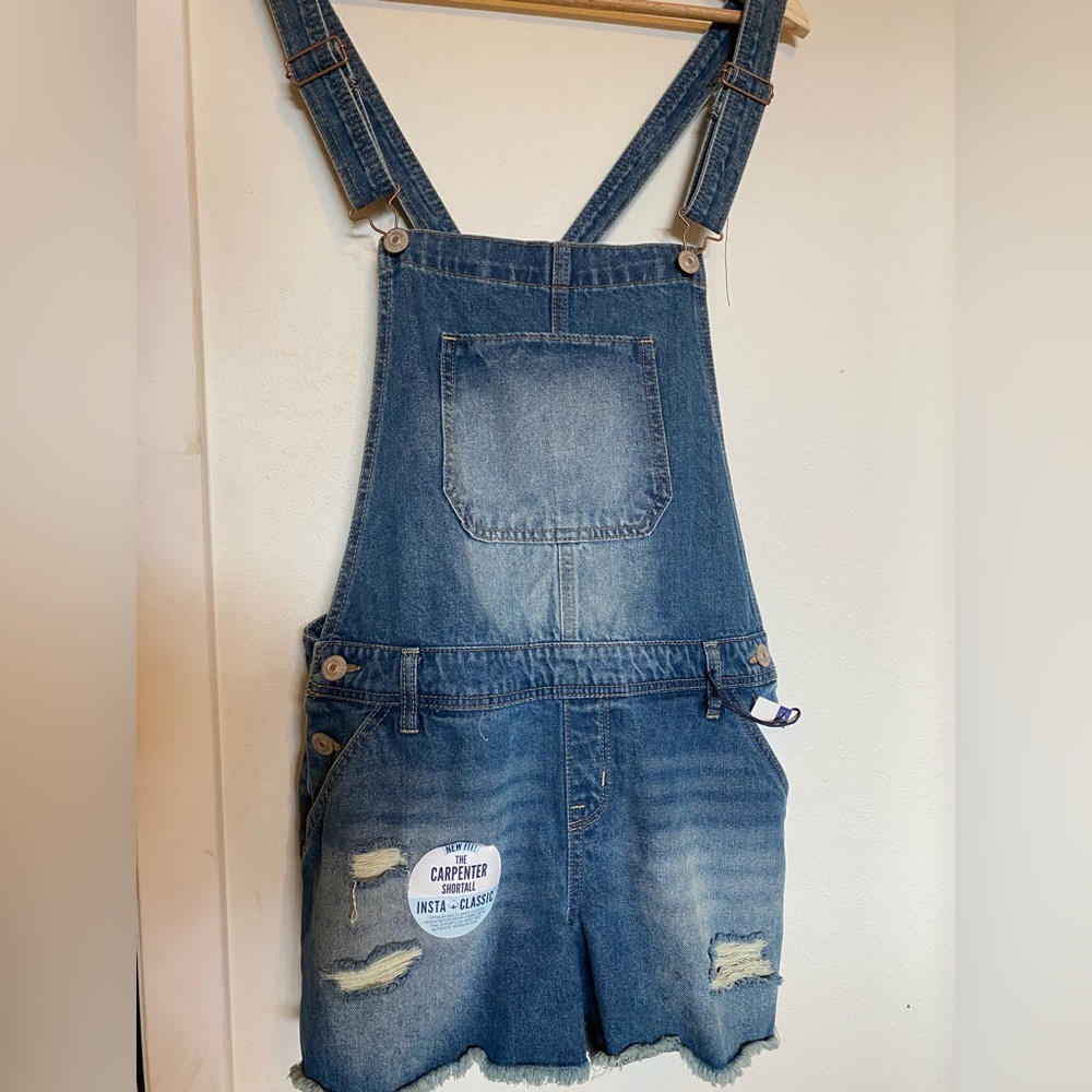 Denim short overalls